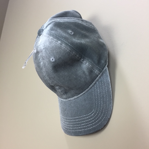 Velvet Gray Baseball Cap Hat - Picture 5 of 8